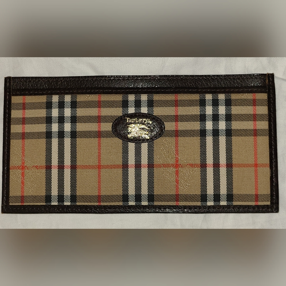 Burberrys of London Nova Check Canvas Leather Long Wallet VINTAGE